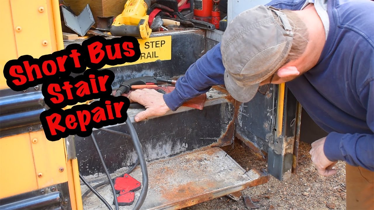 Repairing Skoolie Short Bus Stairs