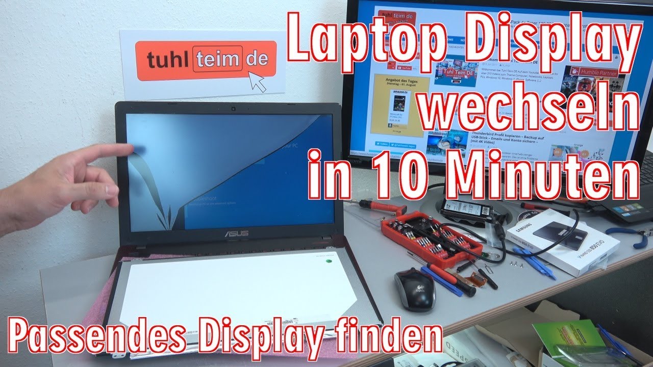 Laptop Display wechseln in 10 Minuten - Notebook reparieren - Passendes Display kaufen - [4K]