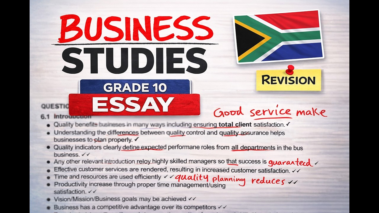 Business Studies Grade 10 ESSAY Term 1 REVISION @mathszoneafricanmotives