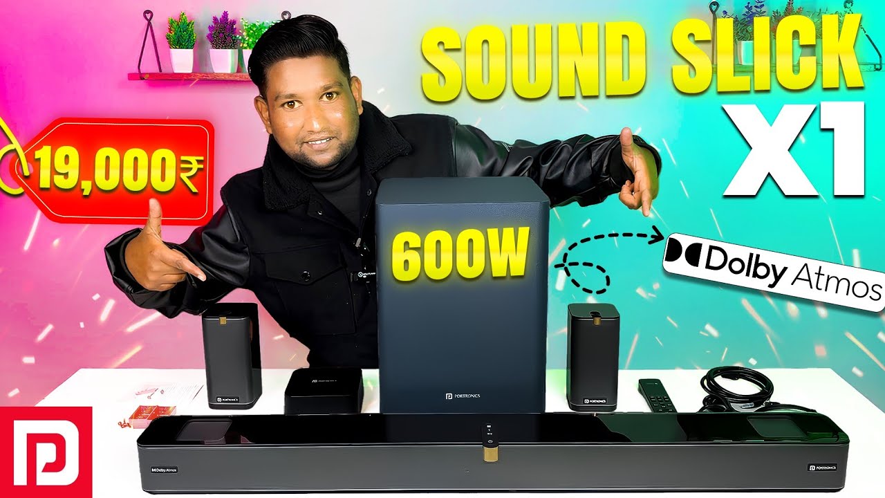 Portronics Sound Slick X1 5.1.2 Dolby Atmos Soundbar | Unboxing Review Sound Test | 600W Deep Bass