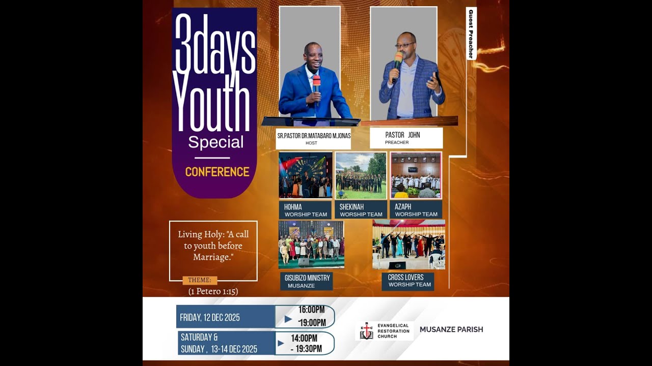 LIVE🔴: YOUTH CONFERENCE DAY 3 ERC MUSANZE WITH PST JOHN