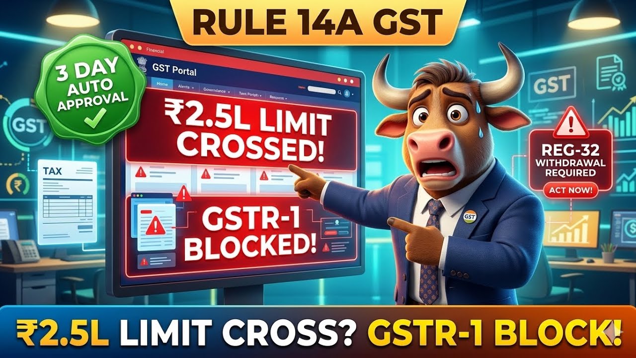 Rule 14A GST Update | Small Taxpayers, GSTR-1 Block & REG-32 Explained | gstguy