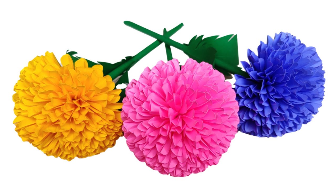 How To Make Marigold Paper Flower / Paper Flower / Góc nhỏ Handmade