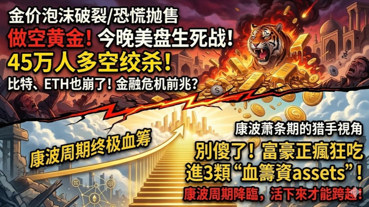 做空黄金！今晚美盘见分晓多空绞杀！康波周期视角下的金价！#康波周期#金价#美股#财经#黄金避险#美元