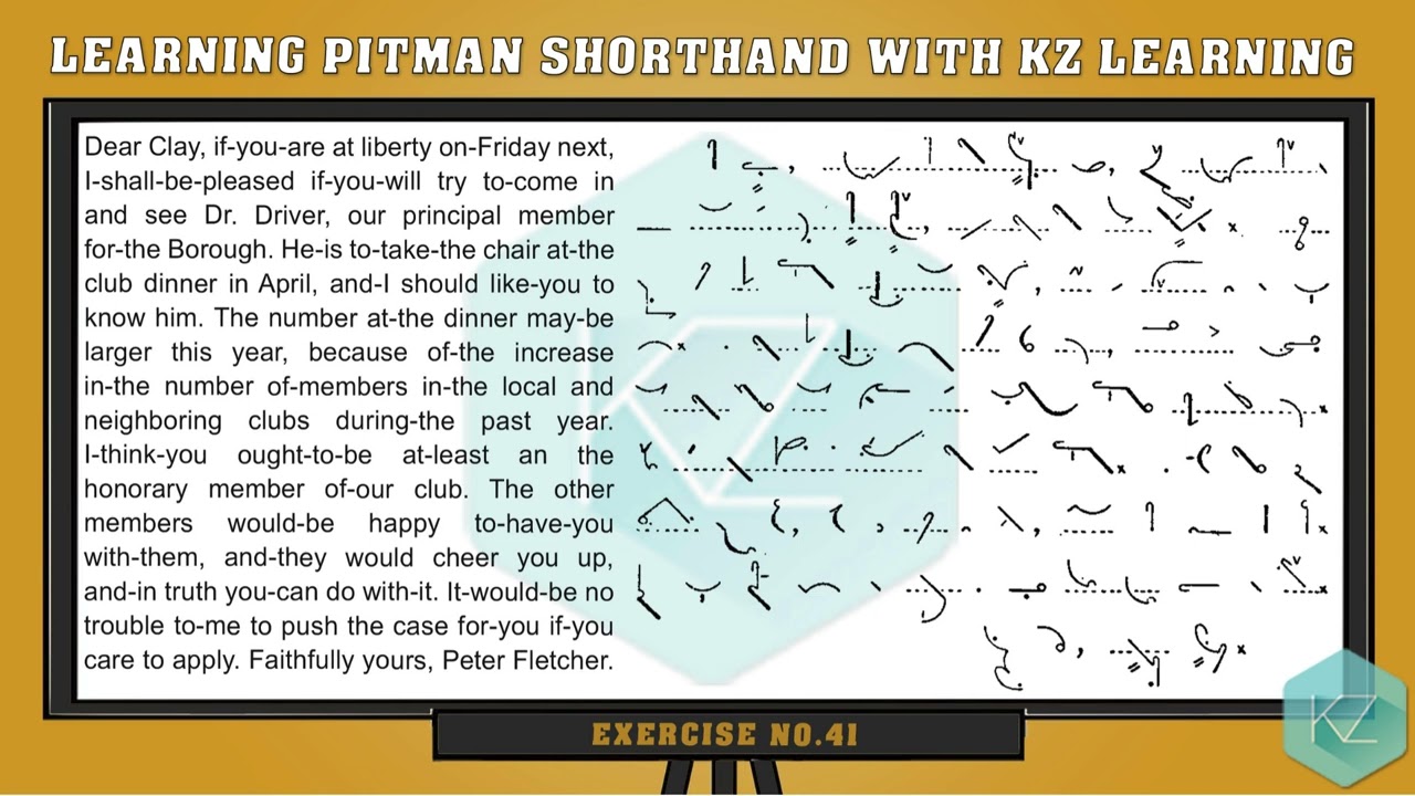 Exercise No.41 @ 60 WPM - Pitman Shorthand Dictation - KZ Learning #shorthand