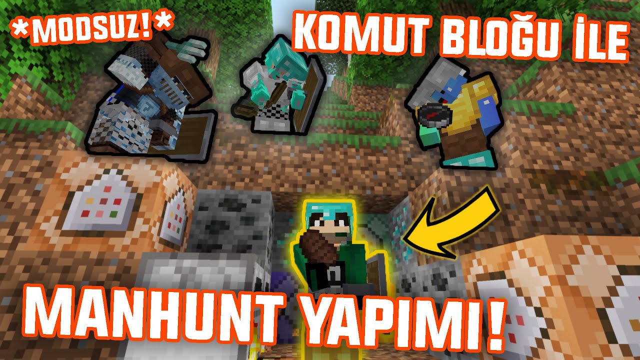 KOMUT BLOĞU İLE MANHUNT YAPIMI | Minecraft Komut Okulu #36