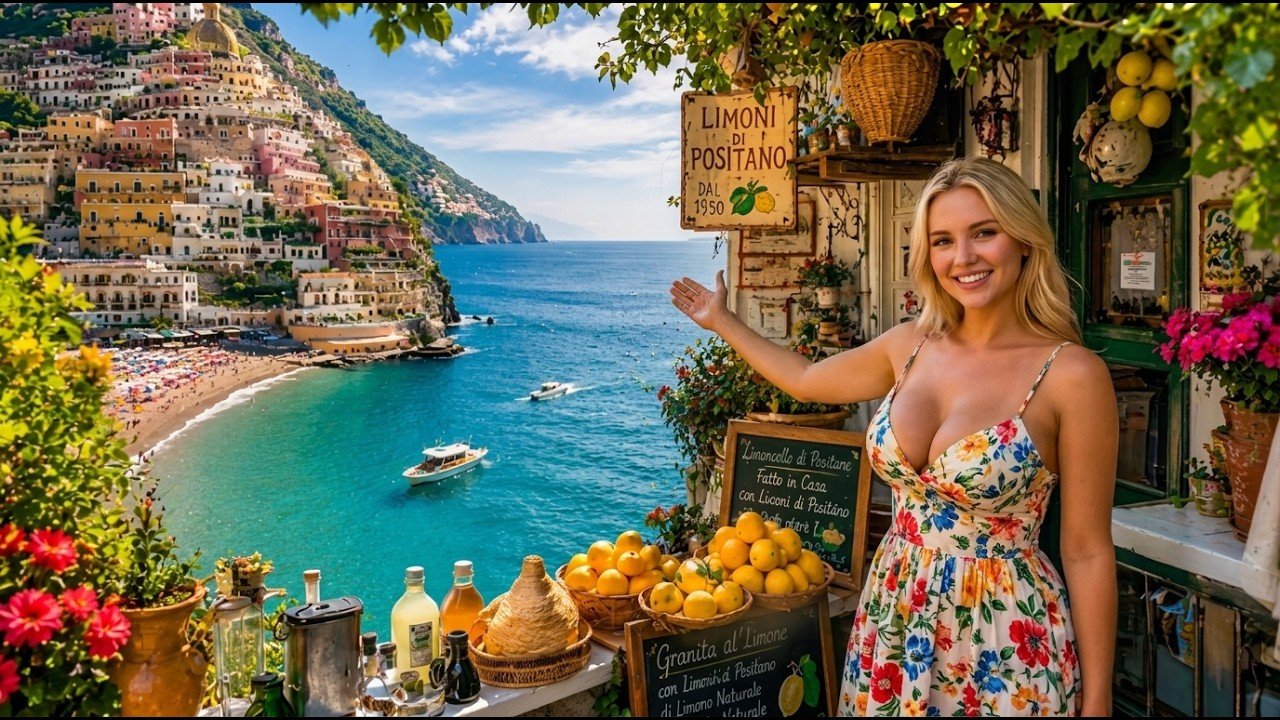 Прогулка по роскошной деревне на скале 🇮🇹 (Позитано, Амальфи) | POV
