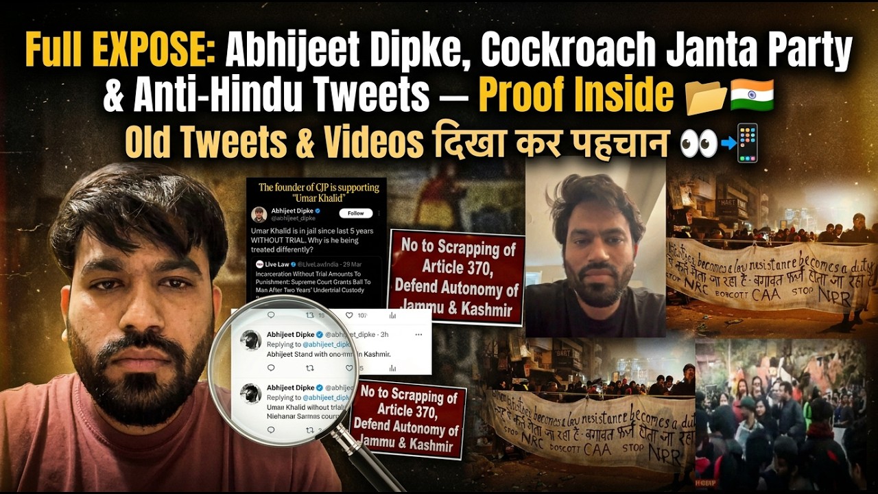 EXPOSE: Abhijeet Dipke, Cockroach Janta Party & Anti-Hindu Tweets  Proof📂🇮🇳 | Old Tweets & Videos 👀📲