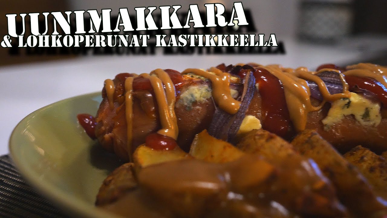 Uunimakkara & Lohkoperunat kastikkeella