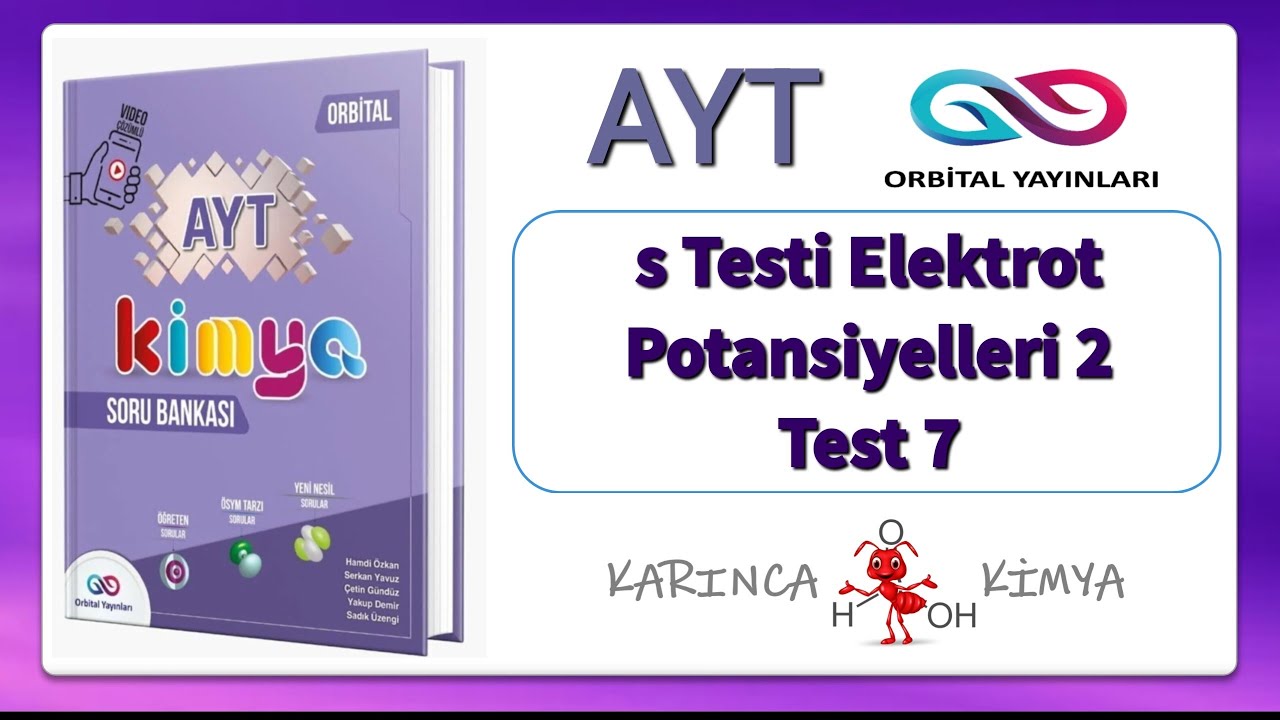 Orbital Yayınları AYT Kimya Soru Bankası s Testi Elektrot Potansiyelleri 2 Test 7