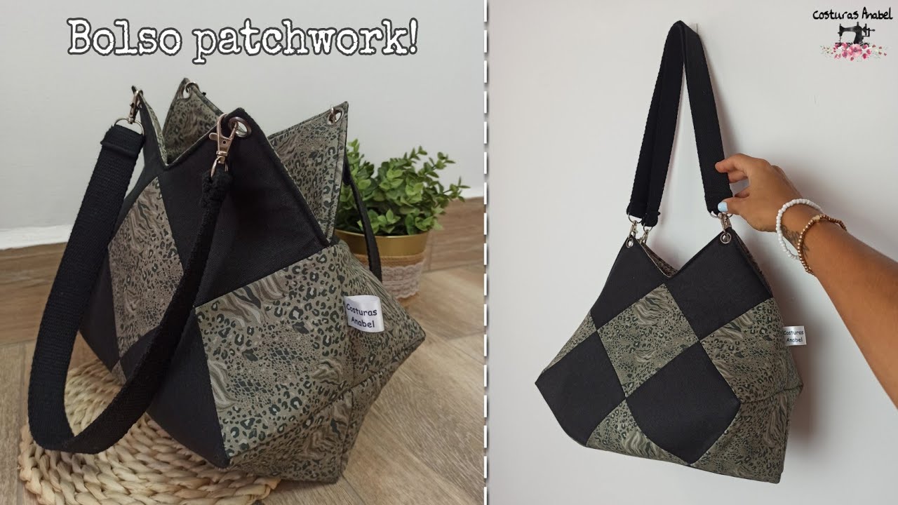 Cómo hacer un bolso de patchwork🧵| Muy fácil 😊| Patrón gratis!