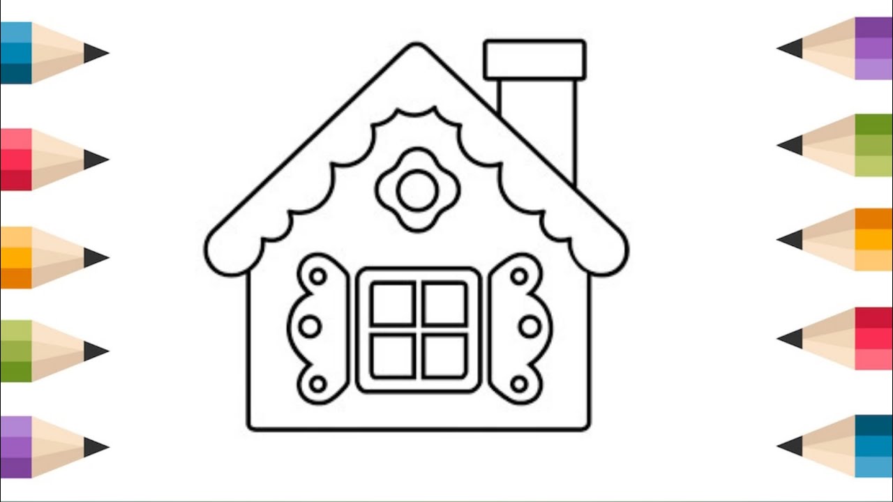 house drawing for kids with colour / house shapes drawing / drawing for kida  ☺️😆☺️😆🎨