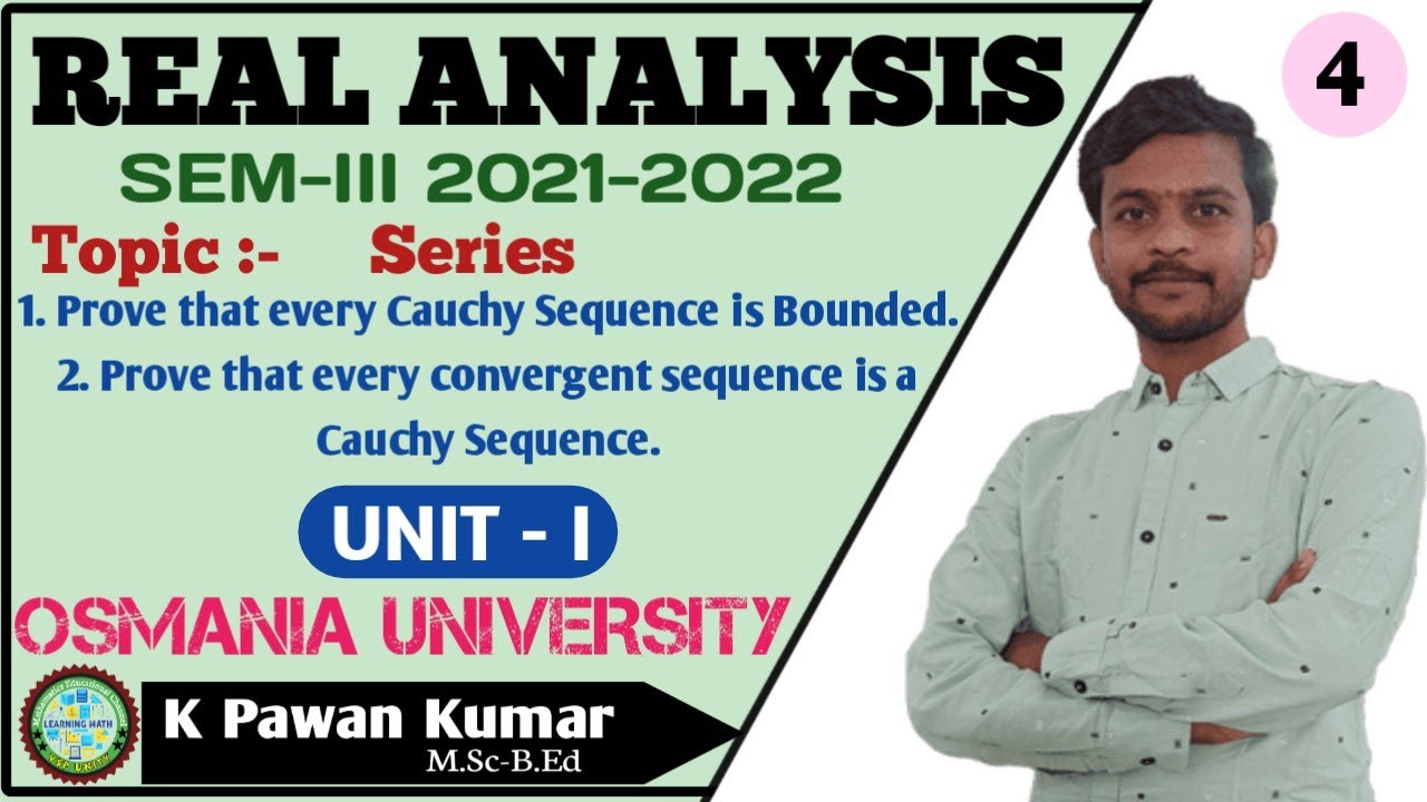 #Every Cauchy Sequence is Bounded || #prove that every convergent sequence is a Cauchy sequence | OU