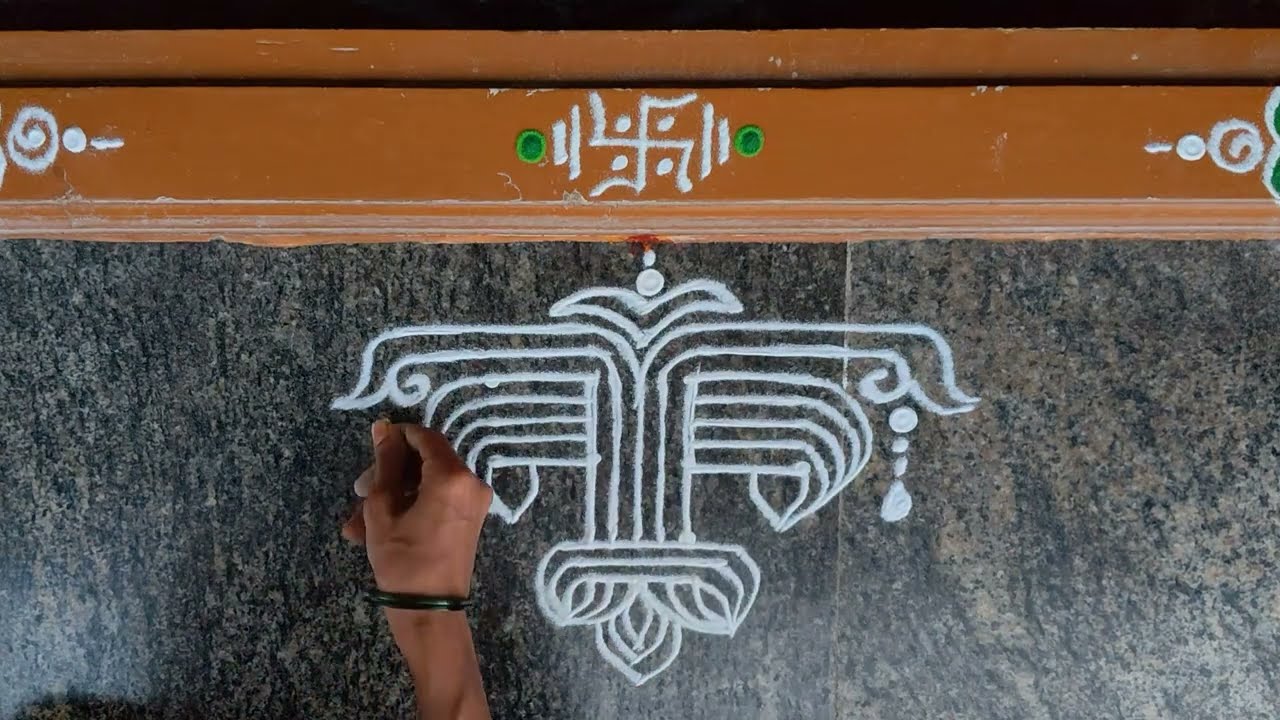 Easy border rangoli design for festival