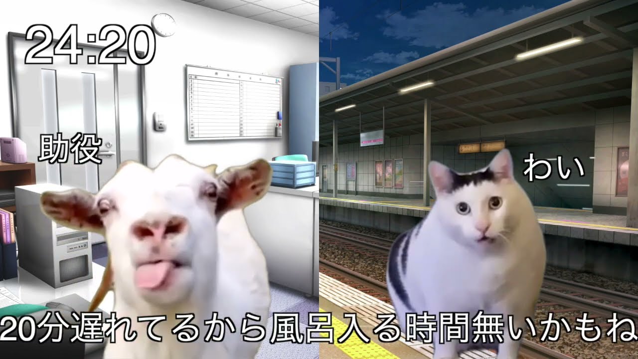 とある駅員の1日　遅番編　【#猫ミーム】