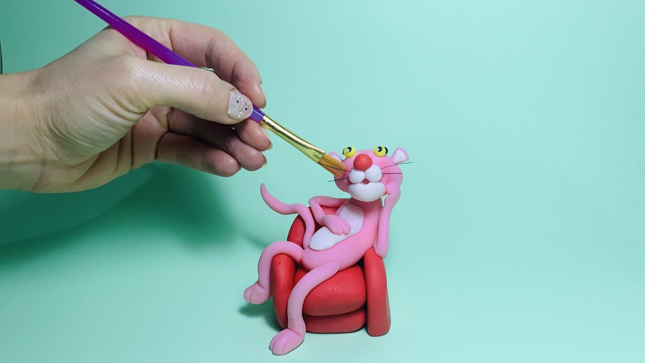 How to Make Pink Panther - Tutorial - Cake Topper Tutorial - Pink Panther Sugar Paste - Handmade