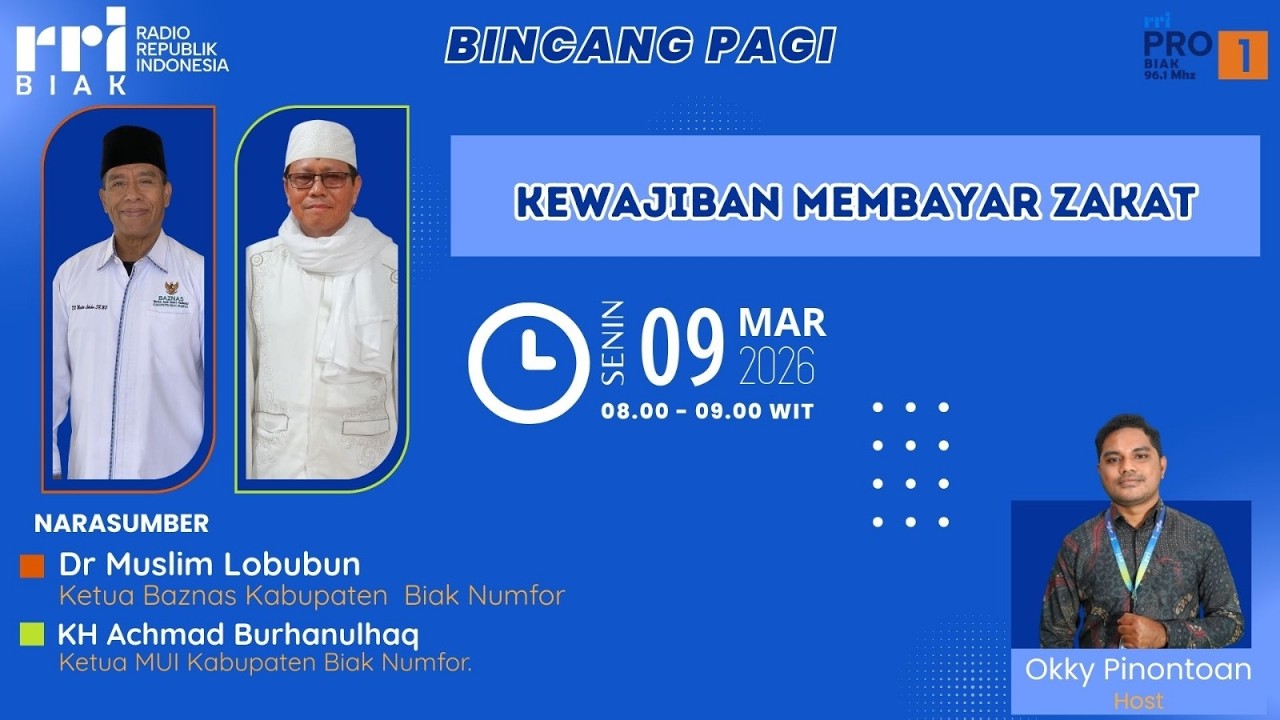 Bincang Pagi Pro 1 RRI Biak FM 96,1 MHz