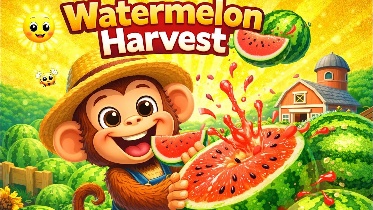 Monkey Watermelon Harvest 🍉 | Fun Farm Story for Kids