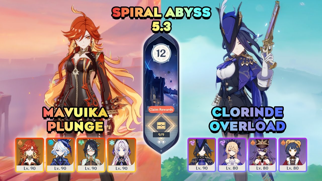 C0 Mavuika Plunge & C0 Clorinde Overload | Spiral Abyss 5.3 Floor 12 3 Star | Genshin impact