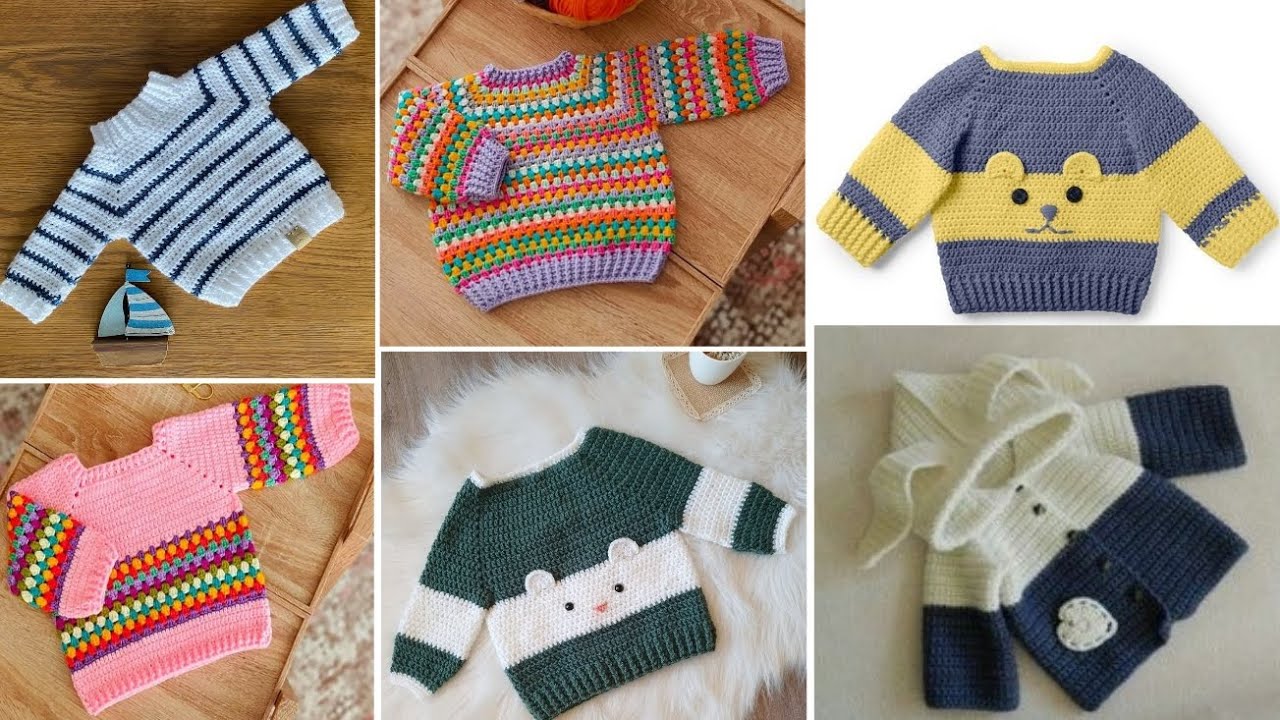 Latest & unique crochet baby boy sweaters || Crochet baby sweater& hoodie designs || 