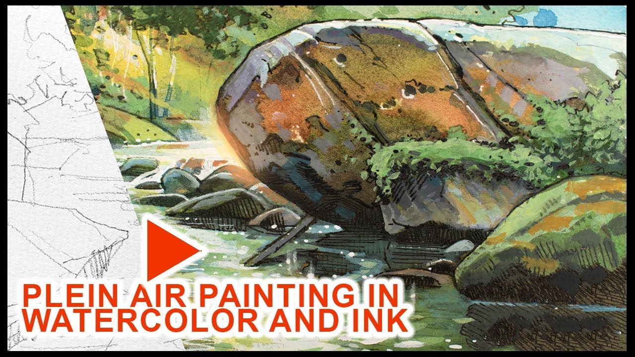 Plein Air Watercolor and Ink Painting Tutorial