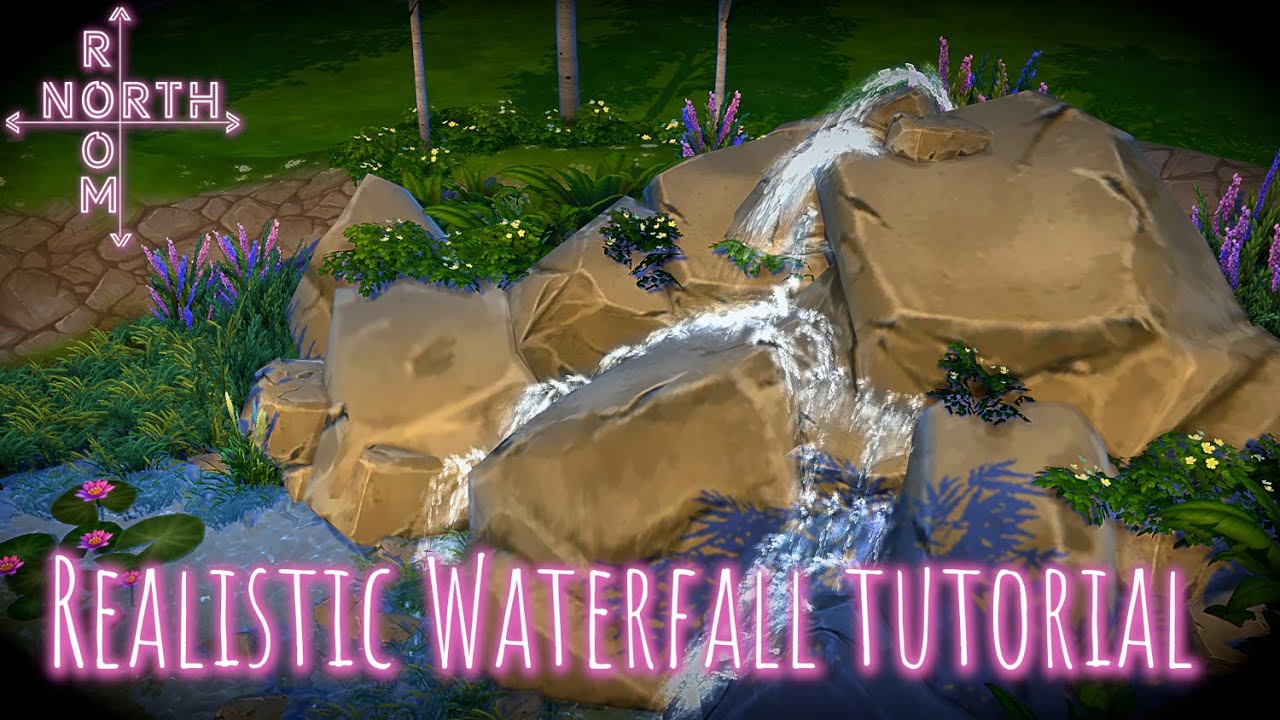 How to make a REALISTIC Waterfall in the Sims 4 - Tutorial | Speed build | Base game | No CC