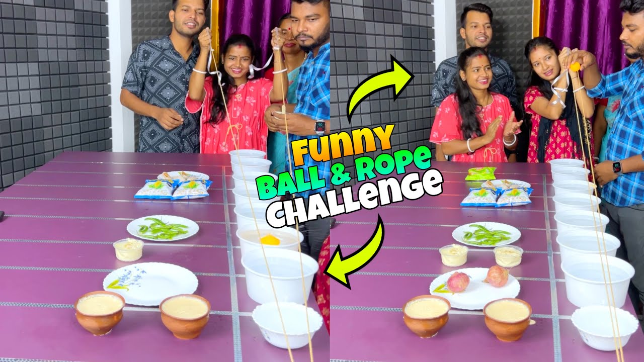 Ball Sliding Rope Game Funny Challenge With Family