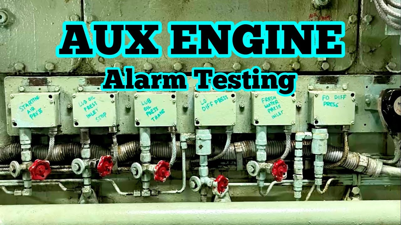 AUX ENGINE Alarm Testing || Generator Engine Safety Test || Marine Engine Alarm & Trip Test