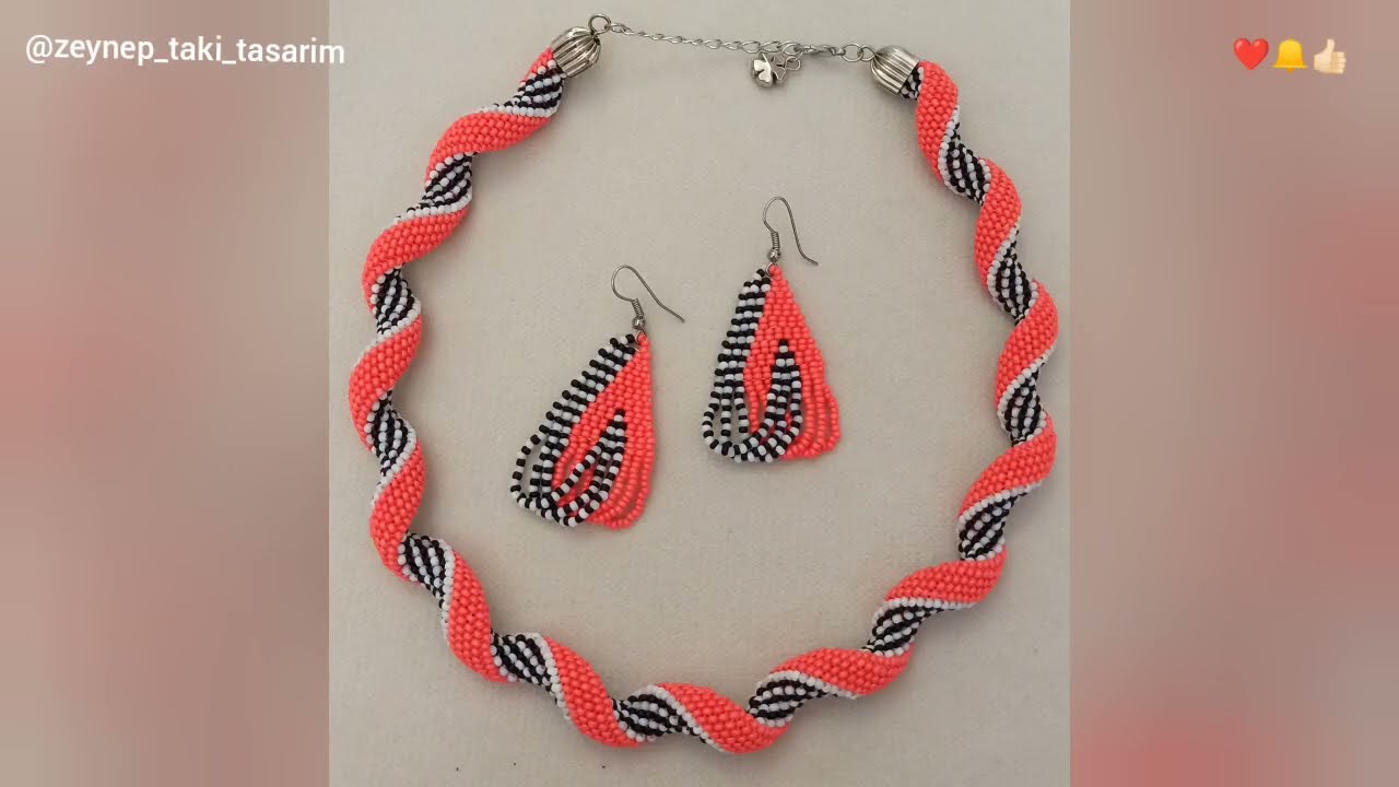 Kum boncuklu spiral peyote kolye yapımı @zeyneptaktasarm563