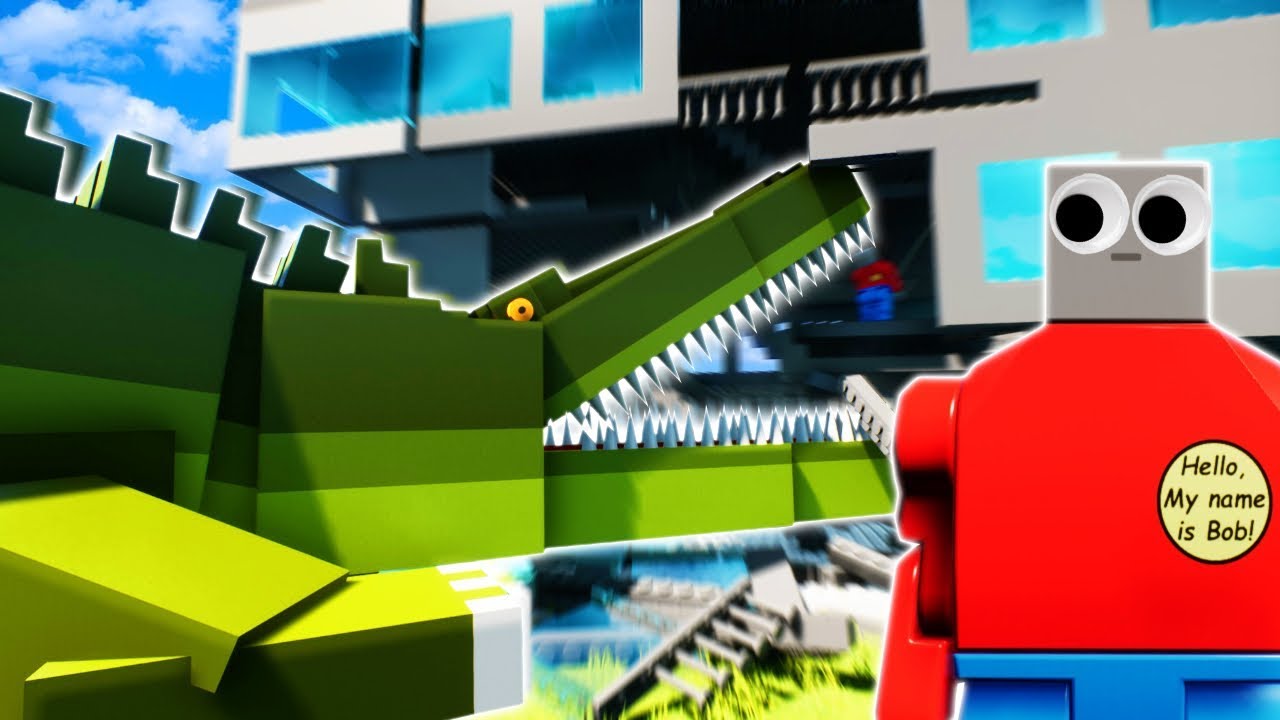 Giant Alligator ATTACKS Lego City of Brick Rigs! (Brick Rigs Gameplay & Funny Moments)