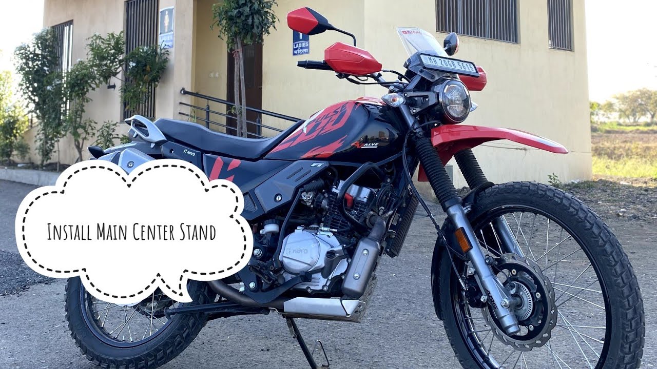 Установите центральную подставку в Hero Xpulse 200 4v Double Stand