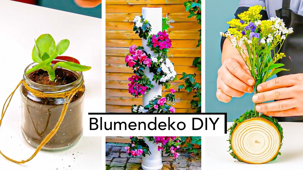 Blumendeko DIY! 4 wundersch&ouml;ne Deko-Ideen mit Blumen zum selbermachen!