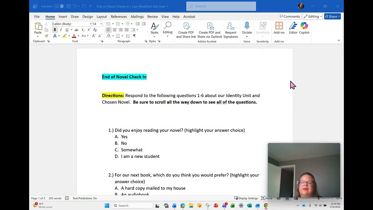 LTC2 End of Novel Check In