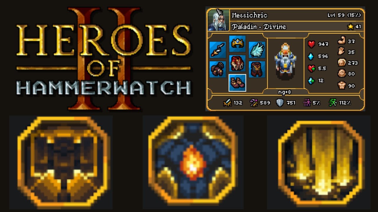 Руководство по паладину/сборки для прокачки NG+ для всех 3 подклассов Heroes of Hammerwatch 2