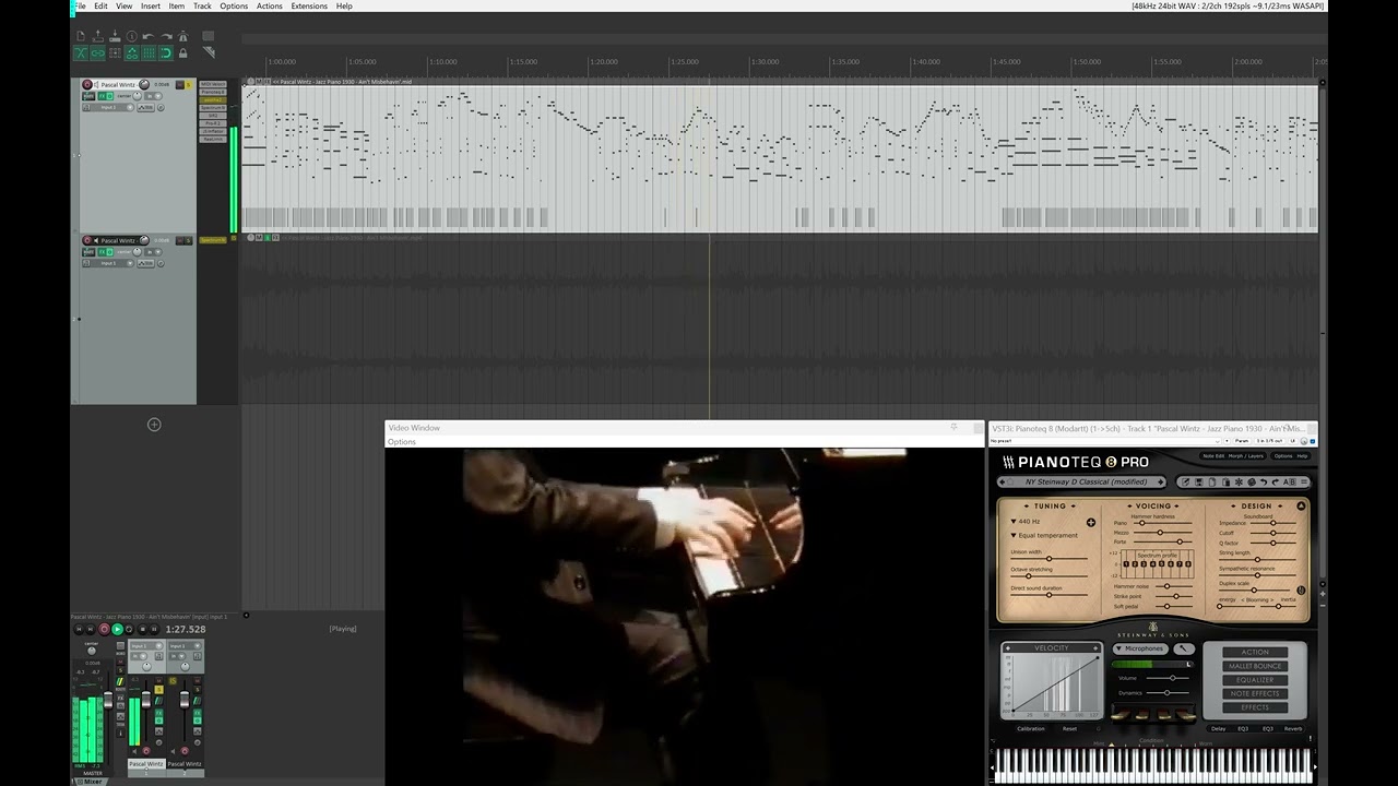 MIDI transcription of "Pascal Wintz - Jazz Piano 1930 - Ain't Misbehavin'"