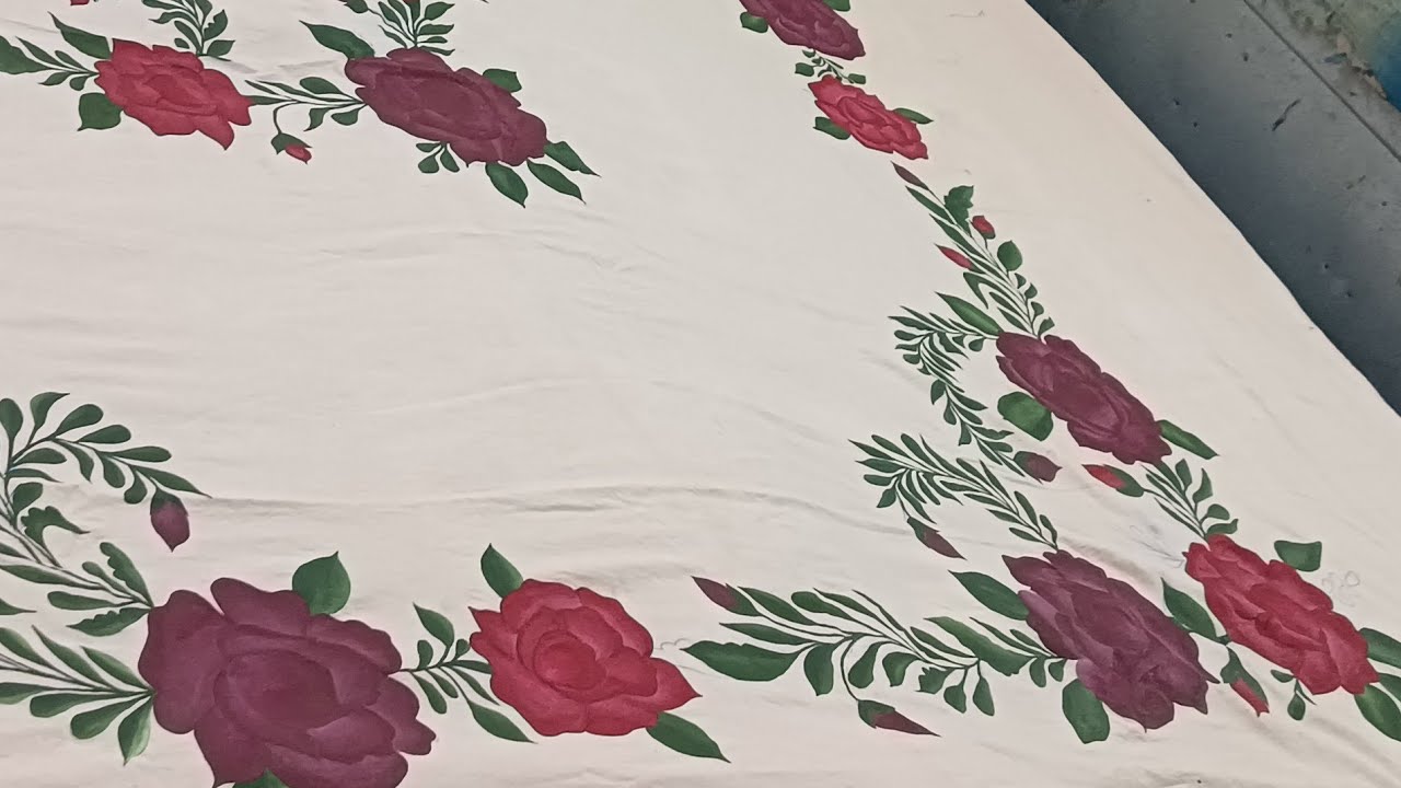 Painting Bedsheet | Art on Fabricor✨ Handmade Painted Bedsheet | Creative Art