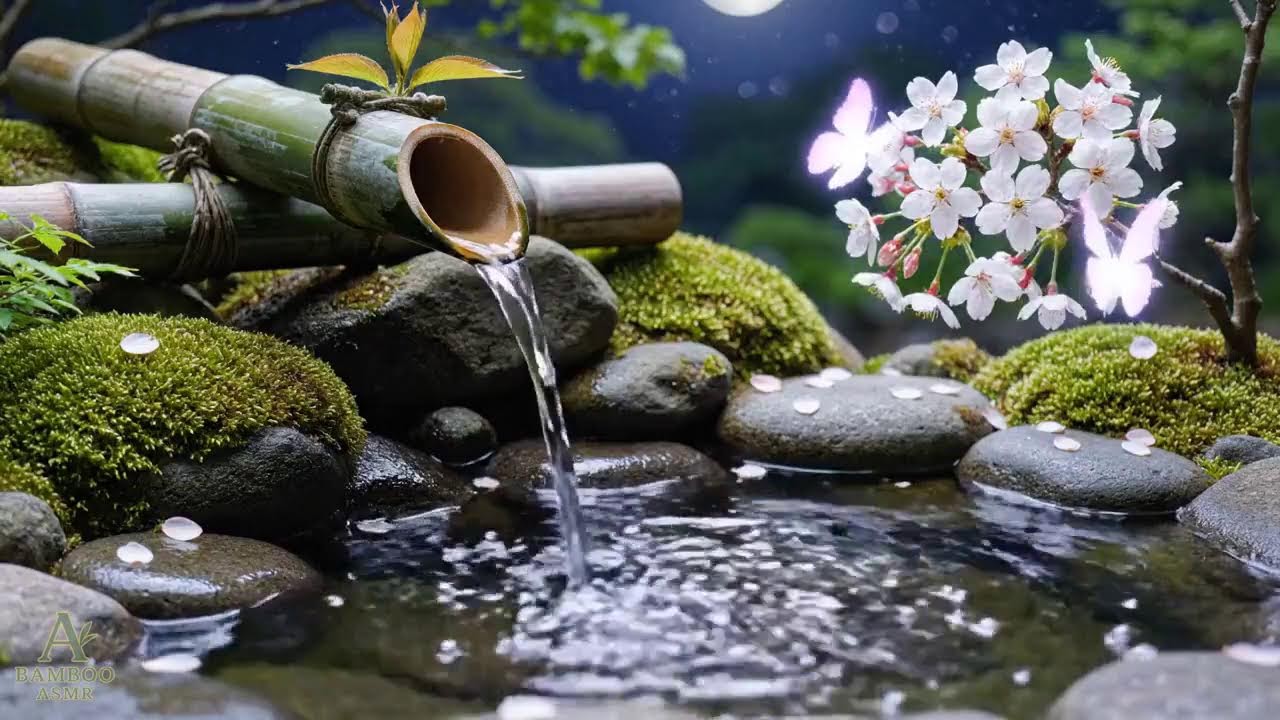 Calming Music & Bamboo Water Sounds 🌿 for Insomnia Relief & Stress Reduction