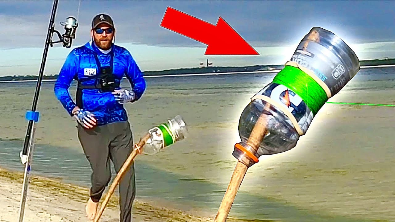 You will NEVER believe what I caught SURF FISHING with a GATORADE bottle!