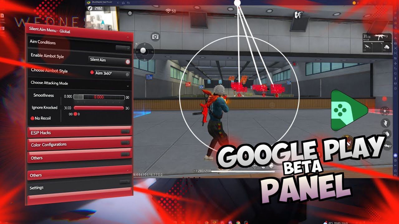 GOOGLE PLAY BETA FREE FIRE PANEL 😱 | AWM HACK IN GOOLE PLAY BETA ⚙ #freefire #ffpanel