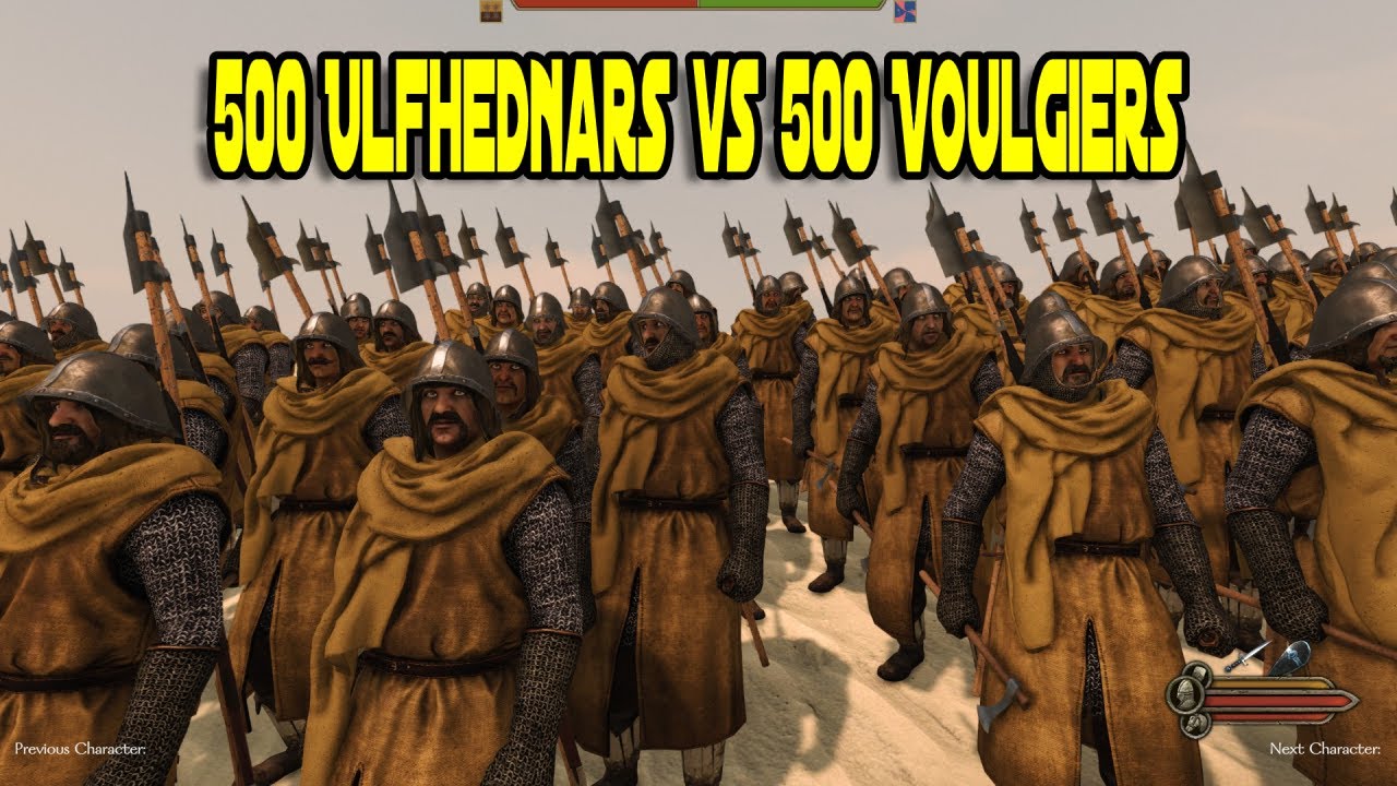 500 Sturgian Ulfhednar vs 500 Vlandian Voulgier - Mount & Blade 2: Bannerlord