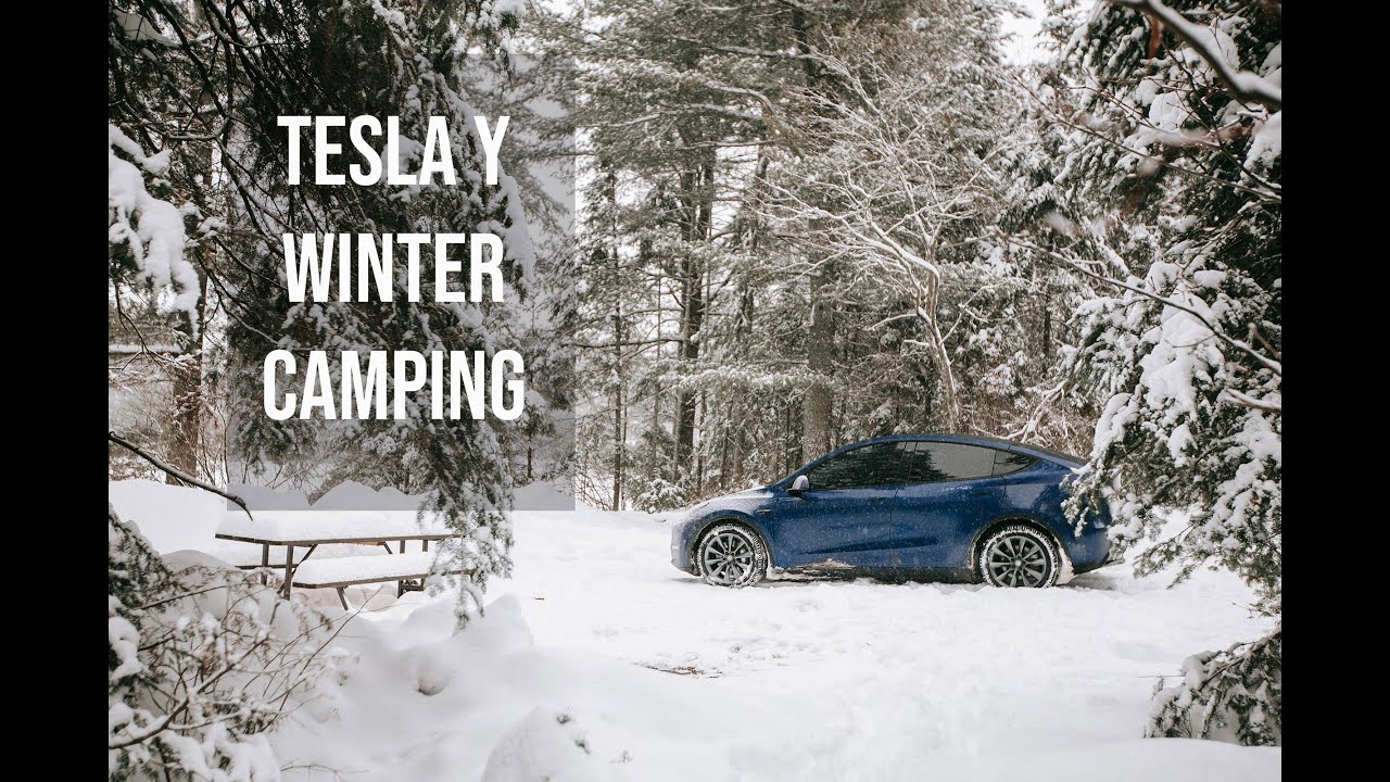 TESLA Y COLD WINTER CAMPING & HEAT PUMP