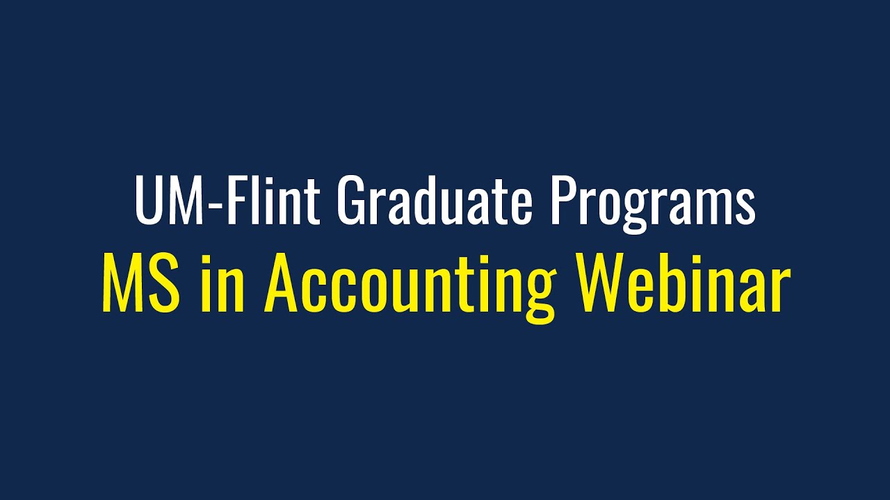 MS in Accounting Webinar