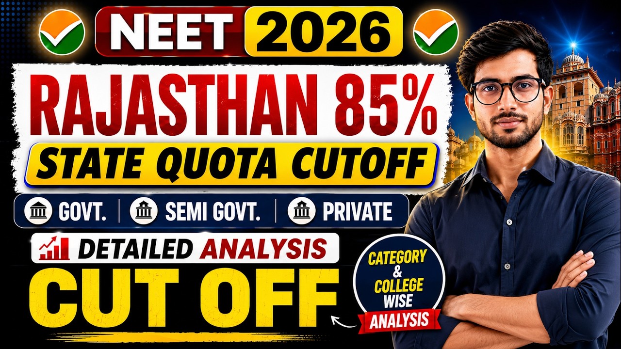 Rajasthan NEET 2026 (85%) State Quota Cut off Marks | Govt,& Mgmt Seats Cutoff category wise