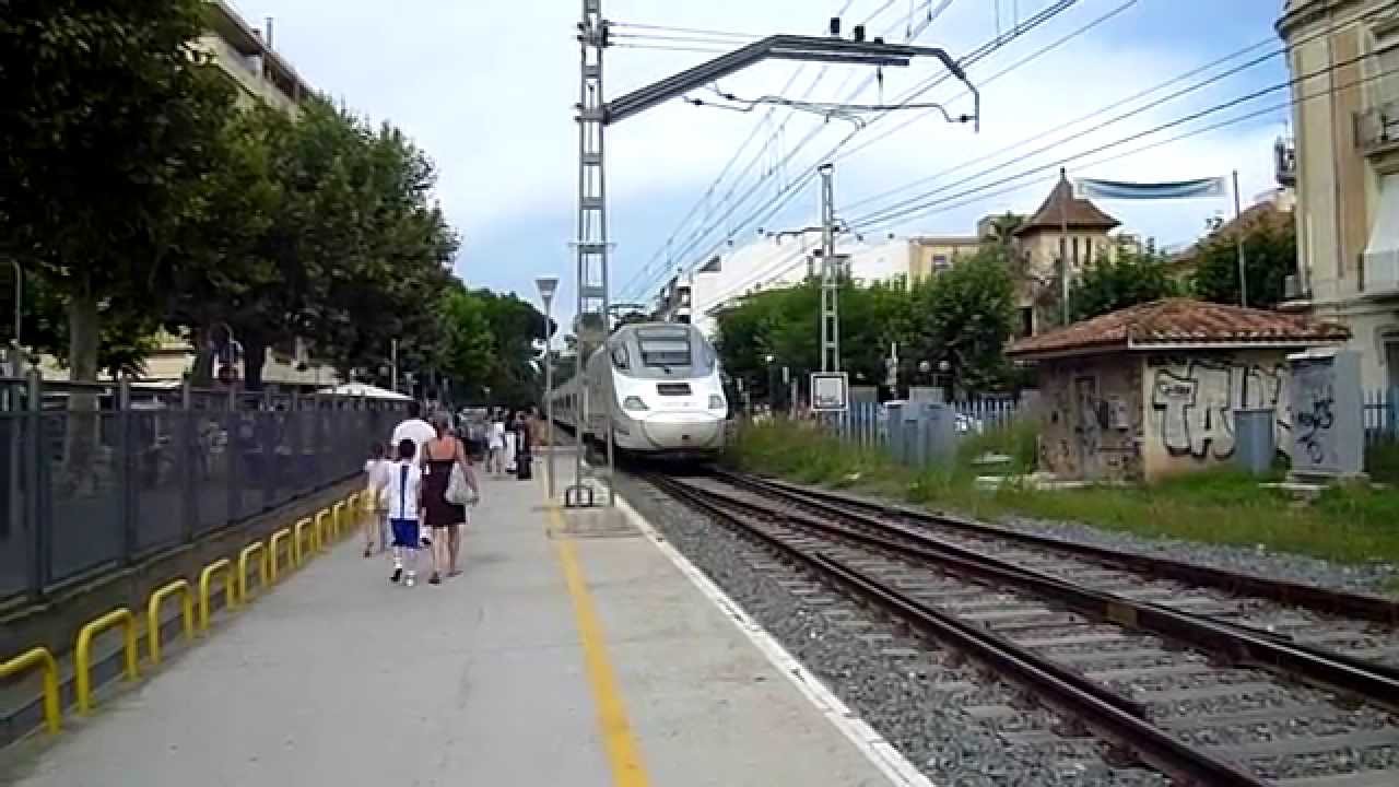 RENFE Talgo Trains passing through Salou for Barcelona and Alicante.