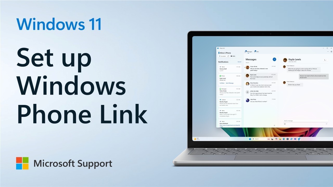 Как подключить телефон к ПК с помощью приложения &laquo;Связь с телефоном&raquo; в Windows (Android или iPhon...