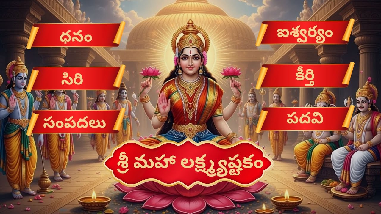 శ్రీ మహా లక్ష్మీ అష్టకం | For wealth and blessings #telugu #devotional #mahalakshmi #lakshmiashtakam