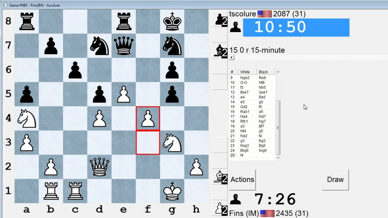 Standard Chess #176: IM Bartholomew vs. tscolure (Queen's Gambit Declined)
