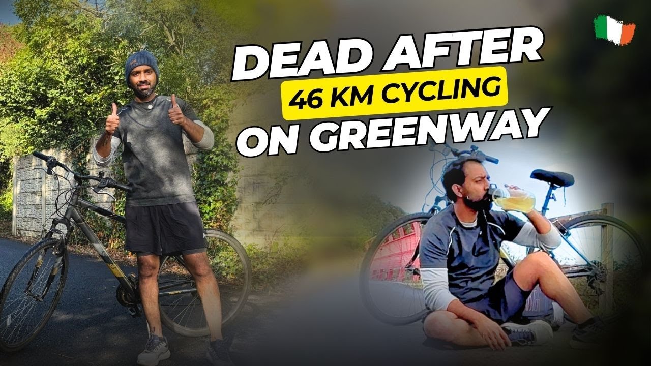 I Tried 46 KM Cycling on greenway… Here’s How It Ended 😵.. #ireland #greenway #teluguvlogs