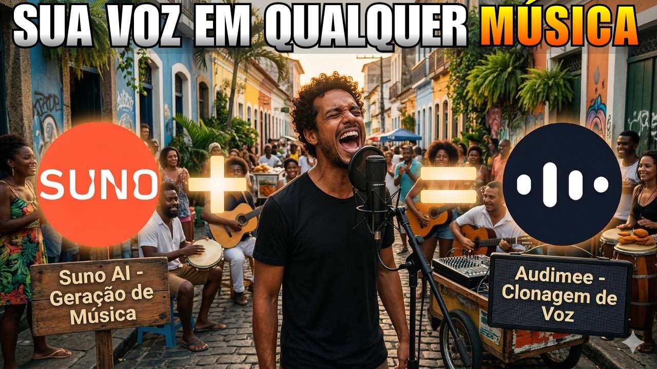 Como COLOCAR A SUA VOZ de forma PROFISSIONAL usando IA em QUALQUER MÚSICA - SUNO AI + AUDIMEE