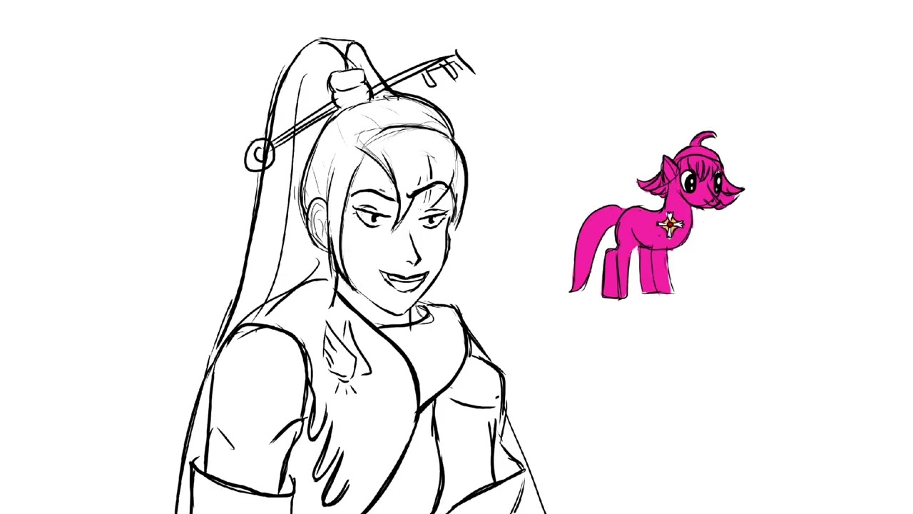 Blackquill wears pink